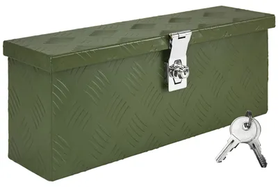 Obrázek produktu pro Box na tažné zařízení Zelený Box na nářadí Box na nákladní auto Hliníkový box Box na přívěs Box s víkem Uzamykatelný hliníkový box Transportní box Box na nářadí Hliníkový úložný box D015 trucky