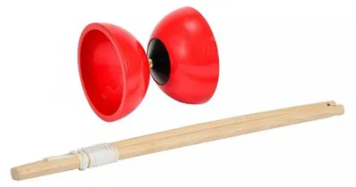 Image de Diabolo classique avec baguettes en bois - jonglerie / cirque - androni - jeu d'adresse plein air