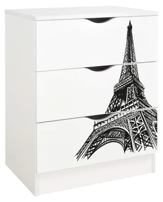 Image de Commode blanche avec 3 tiroirs pour enfants