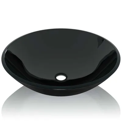 Obrázek produktu pro Umyvadlo z tvrzeného skla 42 cm černé