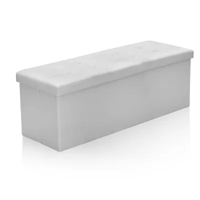 Obrázok produktu pre VINGO stolička lavička Sklopná s úložným priestorom 3-miestny sedací box, obývacia izba podnožka 76x38x38cm, nosnosť do 300kg čierna, s odnímateľným vekom