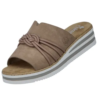 Image de Rieker Damen Keil-Pantoletten Beige