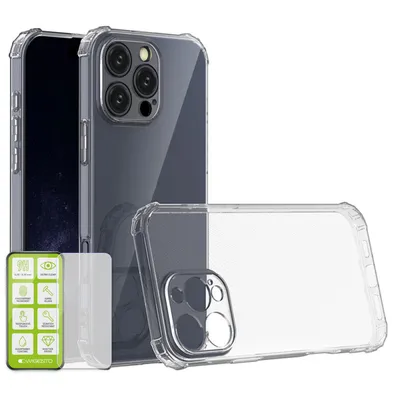 Produktbild von Für Apple iPhone 16 Pro Schock TPU Case Transparent + 0,26 H9 Glas Handy Hülle Schutz