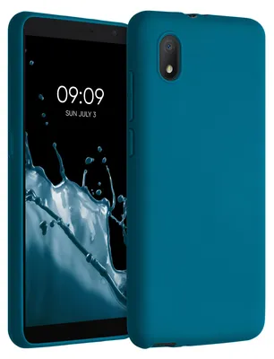 Produktbild von kwmobile Hülle für Alcatel 1B (2020) TPU Case - Handyhülle unterstützt kabelloses Laden, flexible Schutzhülle, gummiertes Cover in Karibikblau