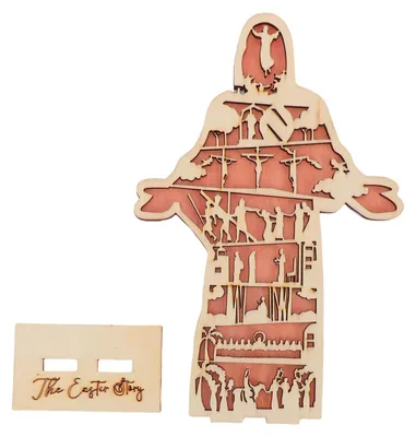 Image de Décoration de Noël religieux en bois, représentant la Nativité, idéale pour les fêtes de Pâques. Panneau décoratif pour table, parfait pour les fêtes de maison, les anniversaires et les célébrations