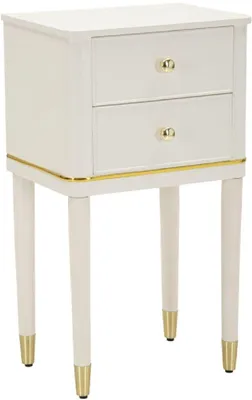 Produktbild von Mauro Ferretti Nachtschrank Camille Weiß Gold 40x30x71 cm