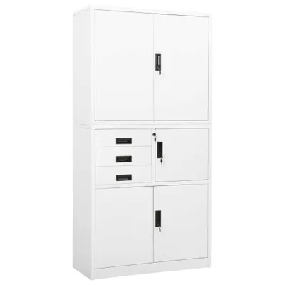 Produktbild von Büroschrank Weiß 90x40x180 cm Stahl