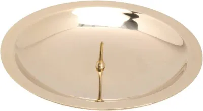 Produktbild von Kerzenteller Ø10cm Messing Dorn 1cm Kerzenständer Kerzenhalter Kommunion Taufe