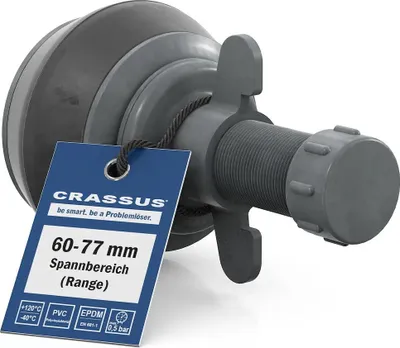 Produktbild von Crassus Schnellverschlussstopfen CSV 70 PVC (60-77mm), 0,5 bar, L:100mm, EPDM/PVC, 1 Stk.