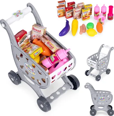 Obrázok produktu pre MultiStore 988-3 Dětský nákupní vozík s 18 doplňky, šedý