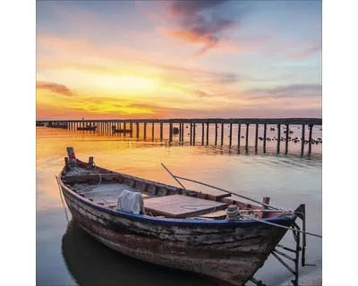 Produktbild von Glasbild Lonely Boat GLA1877 50x50 cm