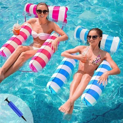 Image de Pool Float Hamac à eau - Chaise flottante gonflable - Hamac flottant pour adultes et enfants avec gonfleur