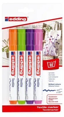 Immagine prodotto di penna tessile edding 4500 assortita (confezione blister da 4)