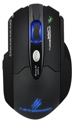 Produktbild von Dragonwar Leviathan 3200DPI Gaming-Maus mit Blauer LED und 6 Tasten - Schwarz, E