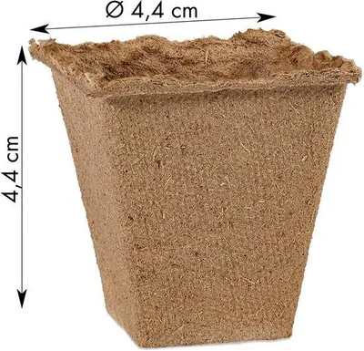Obrázek produktu pro Unyqoos® Biologicky rozložitelné čtvercové květináče pro výsev – 120 kusů, rozměry 4,4 x 4,4 cm, vyrobené ze 100% dřevních vláken, vhodné pro semena a sazenice