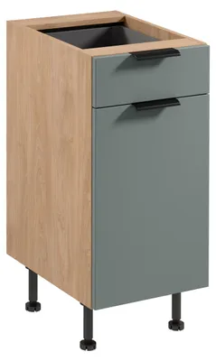 Obrázek produktu pro Dolní skříňka se šuplíkem SALERNO - šířka 40 cm, dub / zelená