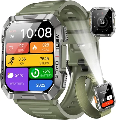Produktbild von Blackview Smartwatch Herren Fitnessuhr mit Telefonfunktion Bluetooth Anrufe Kompass IP68 wasserdicht Sportuhr mit 100 Sportmodi Puls Schlafmonitor