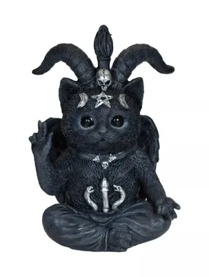 Produktbild von Gothic Deko Figur Katze Baphomet Reaper Skulptur Objekt Totenkopf Steampunk