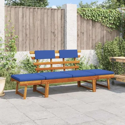 Immagine prodotto di Panca da giardino 2 in 1, 190 cm, in legno massello, con cuscini