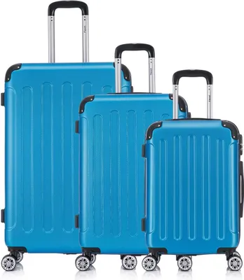 Obrázek produktu pro Flexot® F-2045 | Sada 3 kufrů, cestovní sada, velikosti M (příruční zavazadlo), L a XL (trolley), kufry s pevnou skořepinou, odolné, kolečka s otáčením o 360°, cestovní zavazadla, kufry