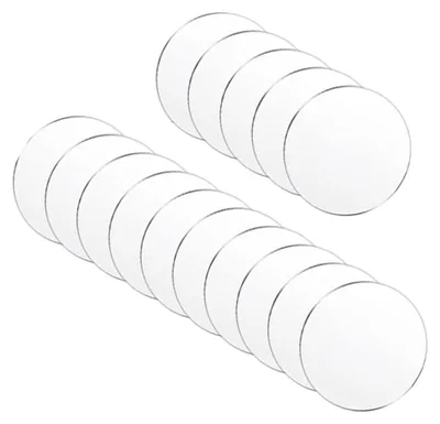 Acryl-Cirkelplatten 6 cm, 15 Stück, rund, transparent