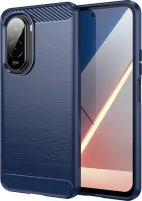 Obrázek produktu pro TPU pouzdro pro Xiaomi Poco M7 4G Carbon Fibre Design Texture Protection Cover Blue