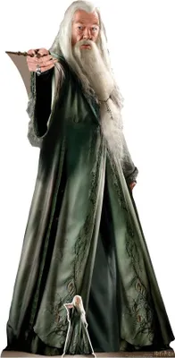Produktbild von Pappfigur Albus Dumbledore stehend mit Zauberstab Film Harry Potter 185 CM