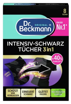 Image de Dr.Beckmann | Lingettes de lavage - pour le linge noir - pour préserver les couleurs - 3 en 1 - 8 pièces