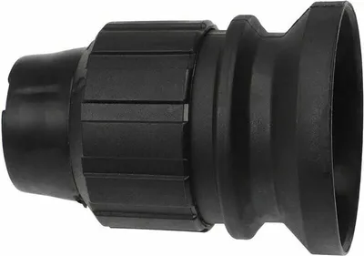 A black drill chuck adapter is shown against a white background.