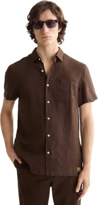 Image de Scotch & Soda Regular Fit Linen Chemise à manches courtes Marron XL Homme Marron XL