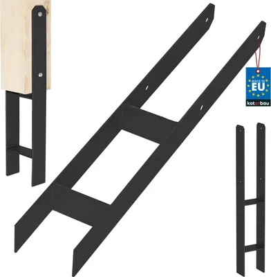 Produktbild von KOTARBAU® H-Pfostenträger zum Einbetonieren 90 mm / 600 mm aus verzinkter pulverbeschichteter Stahl Schwarz Pfostenanker Balkenschuhe Stützenfuß Pfostenschuh mit Betonanker Stahlträger Stahlanker