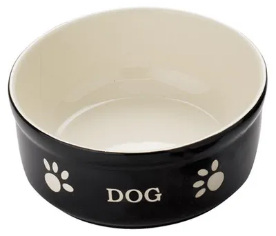 Obrázok produktu pre Keramická miska "DOG" 15,5 X 15,5 X 6,5 cm čierna / béžová