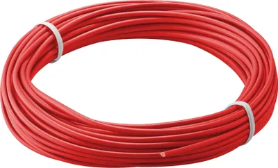 Produktbild von Kupferlitze isoliert, 10 m, rot einadriges Kupferkabel, mehrdrähtig (18x 0,1 mm)