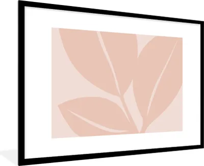 Produktbild von MuchoWow® Gerahmtes Poster Sommer - Blätter - Pastell 90x60 cm - Poster mit Schwarzem Bilderrahmen Wandposter Rahmen Foto Bilder - Wanddekoration - Fotos