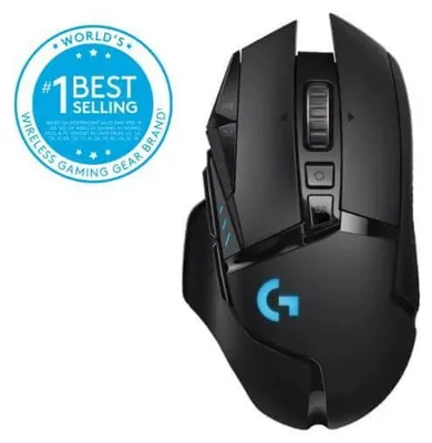 Obrázek produktu pro Logitech G G502 LIGHTSPEED, Pro praváky, Optický, RF bezdrátový, 16000 DPI, 1 ms, Černá