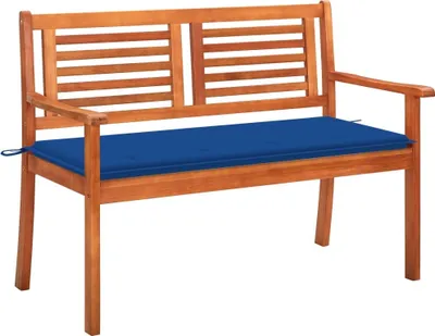 Produktbild von 2-Sitzer-Gartenbank mit Auflage 120 cm Massivholz Eukalyptus