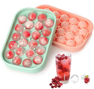 Eiswürfelform 2er Set, Silikon, 22 runde Eisbälle, BPA-frei