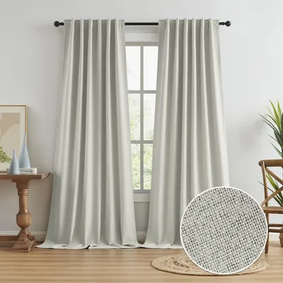 Produktbild von KEQIAOSUOCAI Verdunkelungsvorhänge aus Leinen, 308 cm lang, 3 m, Rücklaufflächen