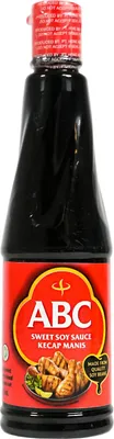 A bottle of ABC Sweet Soy Sauce Kecap Manis.