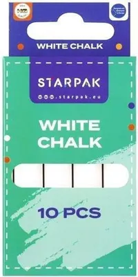 Zdjęcie produktu dla Starpak Kreda Biała Szkolna - 10 Sztuk, Do Tablicy I Kreatywnych Zabaw