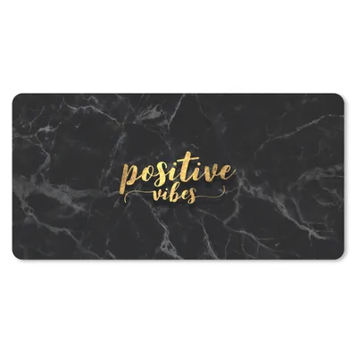 Produktbild von MuchoWow® Mauspad Mousepad Zitat - Positiv - Gold - Marmor 60x30 cm - Mousepads - Maus Mat - Pad - Mausunterlage - Nachhaltig
