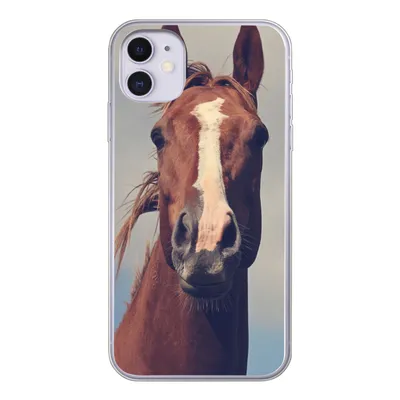 Produktbild von MuchoWow® Handyhülle Schutzhülle Hülle für iPhone 11 Pferd - Wolken - Porträt Silikon Softcase Handy Hülle - Handytasche