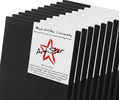 Produktbild von 10 ART-STAR UNIVERSITY BLACK LEINWÄNDE 20x20 cm | bespannte Keilrahmen