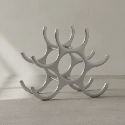 Produktbild von Platzsparendes Aluminium Weinregal für 6 Flaschen, Elegantes Design. 29x14x24 cm | Kadima Design