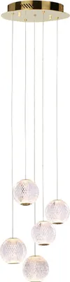 Zdjęcie produktu dla Żyrandol LED Rosario złoto-przezroczysty 21W Ciepła biel 1400lm metal wym:120x32x32cm IP20 Italux