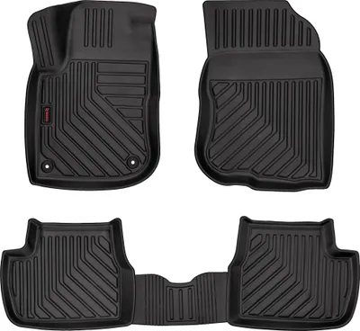 Image de tapis de sol en caoutchouc 3D pour voiture - Jeu de tapis de voiture - Tapis de sol en caoutchouc tous temps - Tapis de voiture antidérapant & imperméable - convient à Peugeot 208 (2019-) / Opel Corsa F (2019-) / Opel Mokka B (2021-) / DS 3 Crossback (2018-)