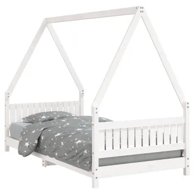 Image de vidaXL Lit d'enfant blanc 90x190 cm pin massif