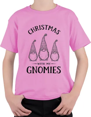 Produktbild von Christmas with my Gnomies Weihnachten Weihnachtswichtel Gnome Uni Kinder T-Shirt, Pink, 116