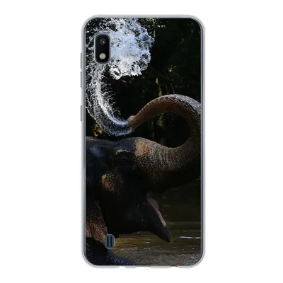 Produktbild von MuchoWow® Handyhülle Schutzhülle Hülle für Samsung Galaxy A10 Elefant - Wasser - Rüssel - Tiere - Natur Silikon Softcase Handy Hülle - Schutzhülle