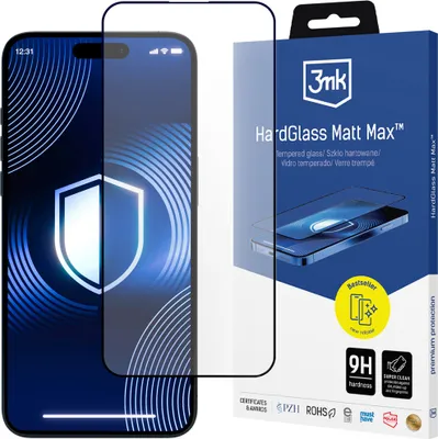 Produktbild von 3MK HardGlass Matt Max, Apple, iPhone 15 Plus, Trockene Anwendung, Schlagfest, Transparent, 1 Stück(e)